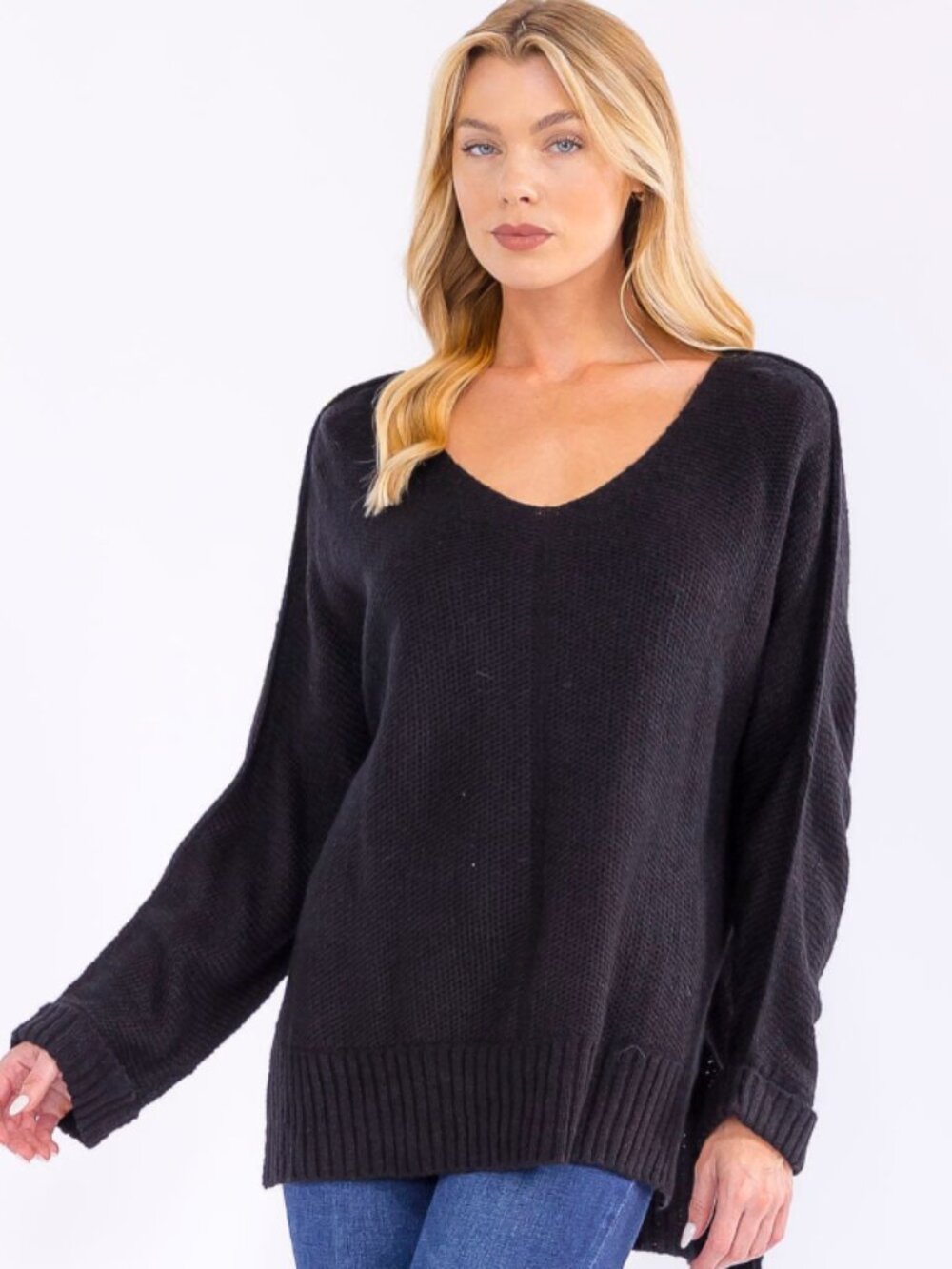 Black V-Neck Sweater
